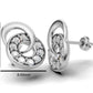 14K Gold Earring Circle and Moon with 18 Diamonds, "STT: Prong", Push Back, Cut Chanel
