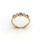 14K Gold Ring with 3 Sapphire and 2 Diamonds, STT: Bezel, Filigree