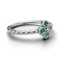 14K Gold Ring with 4 Emeralds, STT: Bezel, Filigree