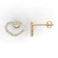 14K Earrings Hearts with 30 Diamonds, "STT: Prong", Push Back