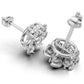 14k Gold Earrings with 14 Diamonds, "STT: 1-Prong and Bezel", Push Back