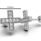 14k Gold Earrings Cross with 18 Diamonds, "STT: Prong", Push Back, Filigree