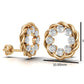 14k Gold Earrings Rope with 16 Diamonds, "STT: Prong", Push Back