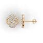 14K Gold Earrings Clover with 26 Diamonds, "STT: Prong", Push Back