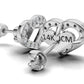 14k Gold Earrings Hearts with 30 Diamonds, "STT: Prong", Push Back