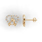 14k Gold Earrings Hearts with 24 Diamonds, "STT: Prong and Bezel", Push Back