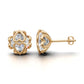 14k Gold Earrings Heart with 2 Diamonds, "STT: Hearts", Push Back