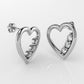 14K Gold Heart Earrings with 6 Diamonds, "STT: Prong", Push Back