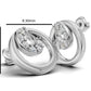 14K Gold Earrings Circle with 12 Diamonds, "STT: Prong", Push Back
