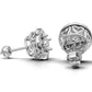 14k Gold Earrings Circle with 24 Diamonds, "STT: 4-Prong", Push Back, Cut Split