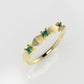 14K band Ring with 3 emerald 2mm each