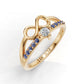 14K Gold Ring Infinity with 11 Stones, STT: Prong