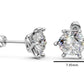 14k Gold Earrings Solitaire with 2 Diamonds, "STT: 6-Prong", Push Back