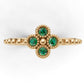 14K Gold Ring with 4 Emeralds, STT: Bezel, Filigree