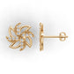 14K Gold Earrings Star with 24 Diamonds, "STT: "Prong", Push Back, Filigree