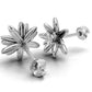 14k Gold Earrings Sun with 2 Diamonds, "STT: 2-Prong", Push Back