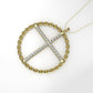 14K Pendant with 27 Diamond VS1, "Cross with twisted circle", Only Pendant