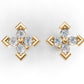 14k Earrings with 8 Diamonds, "STT: 5-Prong", Push Back
