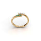 14K Gold Ring with 3 Emeralds and 3 Diamonds, STT: Prong