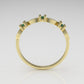 14K band Ring with 3 emerald 2mm each