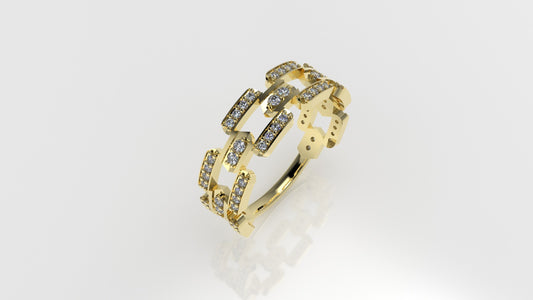 14K Ring with 62 DIAMONDS VS1, "stt prong" "cut chanel"