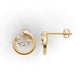 14K Gold Earrings Circle with 12 Diamonds, "STT: Prong", Push Back