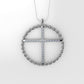 14K Pendant with 27 Diamond VS1, "Cross with twisted circle", Only Pendant