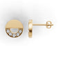 14k Gold Earrings Circle with 10 Diamonds, "STT: Prong", Push Back, Cut Chanel