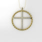 14K Pendant with 27 Diamond VS1, "Cross with twisted circle", Only Pendant