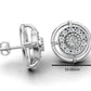 14K Gold Earrings Circle with 22 Diamonds, "STT: Prong and Bezel", Push Back, Filigree