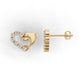 14K Gold Earrings Dolphin with 14 Diamonds, "STT: Prong", Push Back