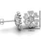 14K Gold Earrings with 14 Diamonds, "STT: 3-Prong and Bezel", Push Back, Filigree