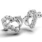 14K Gold Earrings Dolphin with 14 Diamonds, "STT: Prong", Push Back