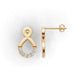 14K Gold Earring with 12 Diamonds, "STT: Prong", Push Back
