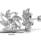 14K Gold Earrings Star with 24 Diamonds, "STT: "Prong", Push Back, Filigree