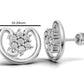 14k Gold Earrings with 14 Diamonds, "STT: Prong", Push Back