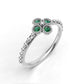 14K Gold Ring with 4 Emeralds, STT: Bezel, Filigree