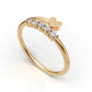 14K Gold Ring Heart with 5 Diamond, STT: Prong