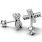 14k Gold Earrings Cross with 18 Diamonds, "STT: Prong", Push Back, Filigree