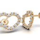 14K Earrings Hearts with 30 Diamonds, "STT: Prong", Push Back