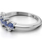 14K Gold Ring with 5 Sapphire and 4 Diamonds, STT: Prong