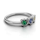14K Gold Ring Heart with 3 Stones, STT: 3-Prong, Filigree