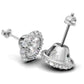 14k Gold Earrings with 32 Diamonds, "STT: Bezel and Prong", Filigree, Push Back