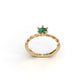 14K Gold Ring Solitaire with 1 Emerald, STT: 6-Prong
