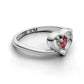 14K Gold Ring Heart with 1 Ruby, STT: 3-Prong