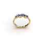 14K Gold Ring with 5 Sapphire and 4 Diamonds, STT: Prong