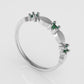 14K band Ring with 3 emerald 2mm each