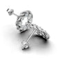 14k Gold Earrings Rope with 16 Diamonds, "STT: Prong", Push Back