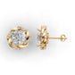 14k Gold Earrings Rope with 34 Diamonds, "STT: 4-Prong", Push Back