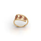 14K Gold Ring Hearts with 9 Ruby, STT: Prong